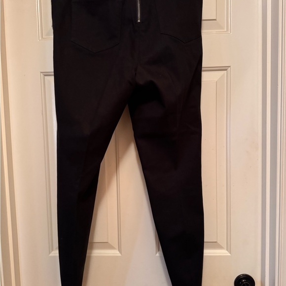 J. Crew Black Dannie Skinny Pants  faux Leather trim and back zipper NWOT - Picture 4 of 9